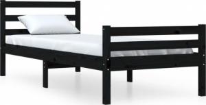vidaXL Rama łóżka, czarna, lite drewno, 100 x 200 cm 2
