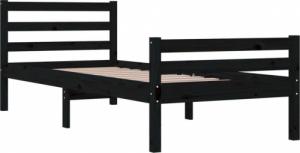 vidaXL Rama łóżka, czarna, lite drewno, 100 x 200 cm 4