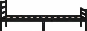 vidaXL Rama łóżka, czarna, lite drewno, 100 x 200 cm 6