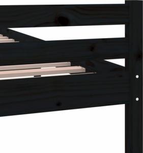 vidaXL Rama łóżka, czarna, lite drewno, 100 x 200 cm 7