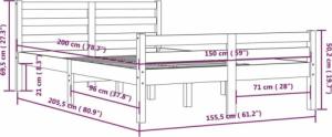 vidaXL Rama łóżka, lite drewno, 150x200 cm, King Size 10