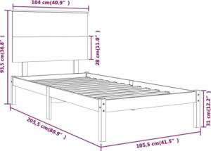 vidaXL vidaXL Rama łóżka, biała, lite drewno sosnowe, 100 x 200 cm 6