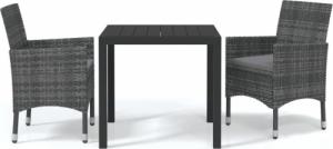 vidaXL vidaXL 3-cz. zestaw mebli ogrodowych z poduszkami, polirattan, szary 2