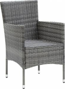 vidaXL vidaXL 3-cz. zestaw mebli ogrodowych z poduszkami, polirattan, szary 5