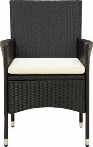 vidaXL vidaXL 7-cz. zestaw mebli ogrodowych z poduszkami, rattan PE, czarny 4