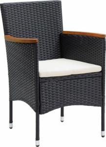 vidaXL vidaXL 3-cz. zestaw mebli ogrodowych z poduszkami, polirattan, czarny 4