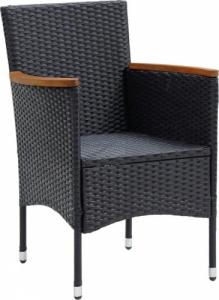 vidaXL vidaXL 3-cz. zestaw mebli ogrodowych z poduszkami, polirattan, czarny 5