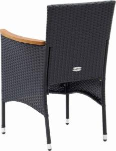 vidaXL vidaXL 3-cz. zestaw mebli ogrodowych z poduszkami, polirattan, czarny 6