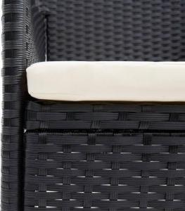 vidaXL vidaXL 3-cz. zestaw mebli ogrodowych z poduszkami, polirattan, czarny 9