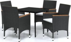 vidaXL vidaXL 5-częściowy zestaw mebli ogrodowych z poduszkami, czarny 2