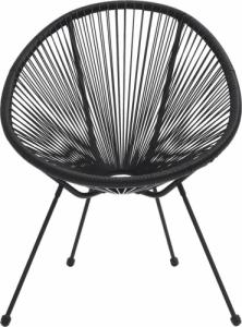 vidaXL vidaXL 3-częściowy zestaw mebli ogrodowych, rattan PVC, czarny 5