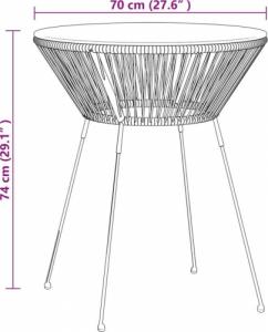 vidaXL vidaXL 3-częściowy zestaw mebli ogrodowych, rattan PVC, czarny 8