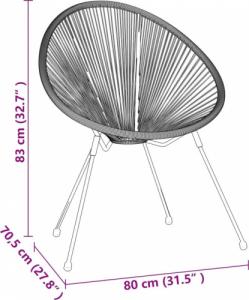 vidaXL vidaXL 3-częściowy zestaw mebli ogrodowych, rattan PVC, czarny 9