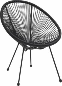 vidaXL vidaXL 5-częściowy zestaw mebli ogrodowych, rattan PVC, czarny 6