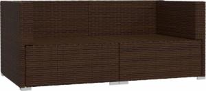 vidaXL vidaXL 2-osobowa sofa ogrodowa z poduszkami, polirattan, brązowa 4