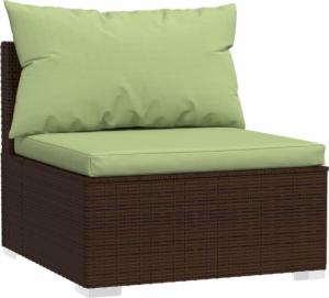 vidaXL vidaXL 3-osobowa sofa ogrodowa z poduszkami, polirattan, brązowa 3