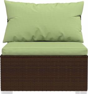 vidaXL vidaXL 3-osobowa sofa ogrodowa z poduszkami, polirattan, brązowa 4