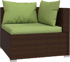vidaXL vidaXL 3-osobowa sofa ogrodowa z poduszkami, polirattan, brązowa 5