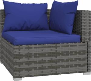 vidaXL vidaXL 3-osobowa sofa ogrodowa z poduszkami, szary rattan PE 5
