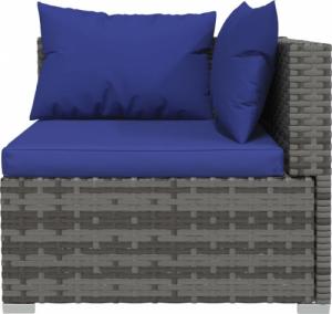 vidaXL vidaXL 3-osobowa sofa ogrodowa z poduszkami, szary rattan PE 6