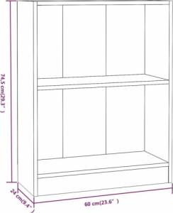 vidaXL Szafka na książki, szary dąb sonoma, 60x24x74,5 cm 6
