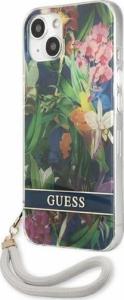 Guess Guess Flower Cord - Etui ze smyczką iPhone 13 mini (Blue) 2