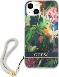 Guess Guess Flower Cord - Etui ze smyczką iPhone 13 mini (Blue) 3