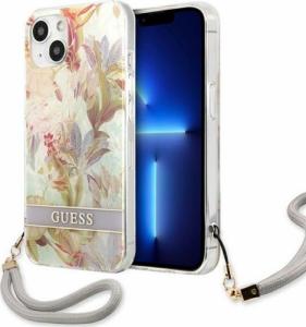 Guess Guess Flower Cord - Etui ze smyczką iPhone 13 mini (Purple) 1