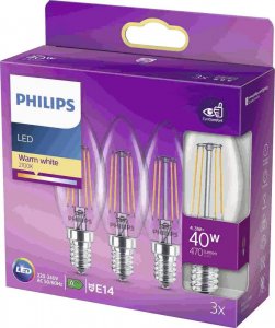 Philips Żarówka LED Philips E14, 4.3W, 470lm, 2700K 3 szt. 3