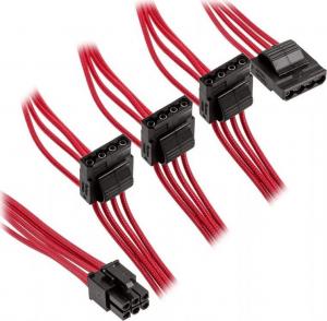 Corsair Molex x4 - PCIe 6-pin, 0.75m, Czerwony (CP-8920195) 1