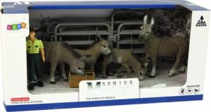 Figurka Lean Sport Zestaw Figurek Cztery Osiołki Rolnik Ogrodzenie Szary 5