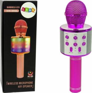 Mikrofon Lean Sport Mikrofon Bezprzewodowy USB Głośnik Nagrywanie Karaoke Model WS-858 Różowy 1