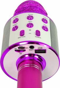 Mikrofon Lean Sport Mikrofon Bezprzewodowy USB Głośnik Nagrywanie Karaoke Model WS-858 Różowy 4