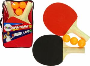 Lean Sport Drewniane Paletki Do Ping Ponga 3 Piłki Pokrowiec 1