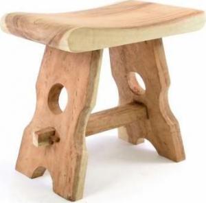 Divero Solidny stołek wykonany z drewna mungur DIVERO - ręcznie ro 1