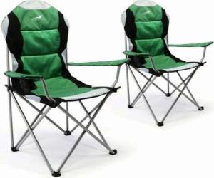 Divero Zestaw 2 szt. składanych krzeseł kempingowych, wędkarskich Divero Deluxe - zielone/czarne 1