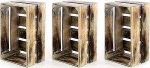 Divero Zestaw 3 x drewniane pudełko VINTAGE DIVERO kolor brązowy - 44 x 28 x 19 cm 1