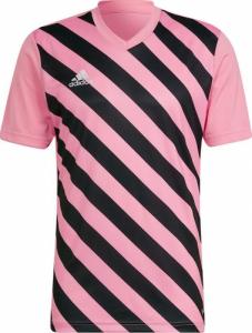 Adidas Koszulka męska adidas Entrada 22 Graphic Jersey różowo-czarna HC2633 : Rozmiar - L 1