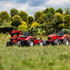 Falk FALK Traktor Massey Ferguson Czerwony na Pedały z Przyczepką od 3 Lat 6