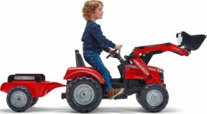 Falk FALK Traktor Massey Ferguson Czerwony na Pedały z Przyczepką od 3 Lat 9
