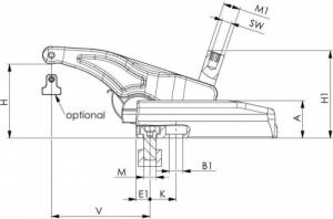 AMF Docisk regulowany 7600-30 M12x14 2