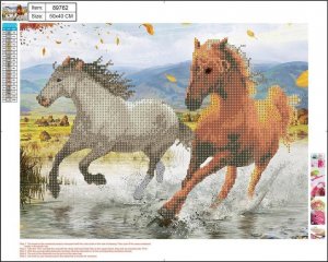 Centrum Mozaika diamentowa 5D 40x50cm Horses 89762 1