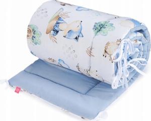 Babyboom Ochraniacz do łóżeczka dwustronny 180x30 cm Jeżyk i przyjaciele/niebieski 1