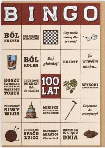 Nadwyraz.com Karnet Urodziny - Bingo 100 lat! 1