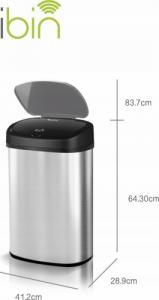 Kosz na śmieci TurboTronic bezdotykowy chrom (TT-SB48) 2