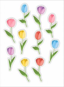LearnHow Dekoracje okienne dwustronne - Tulipany 03 10szt 1