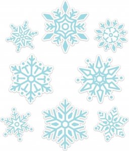 LearnHow Dekoracje okienne zimowe - Płatki śniegu 01 8szt 1