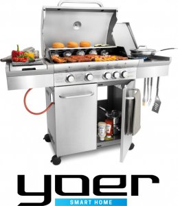 Yoer SteakMaster GG01S Grill ogrodowy gazowy 17.2 kW 49 cm x 36 cm 2