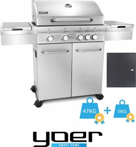 Yoer SteakMaster GG01S Grill ogrodowy gazowy 17.2 kW 49 cm x 36 cm 5