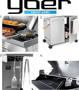 Yoer SteakMaster GG01S Grill ogrodowy gazowy 17.2 kW 49 cm x 36 cm 10